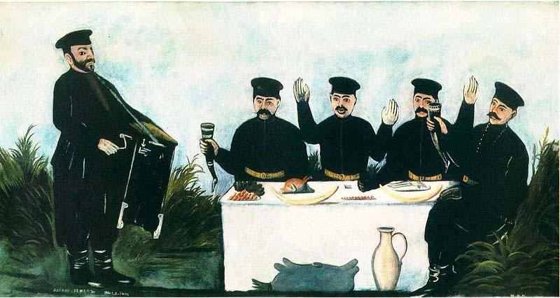 Niko Pirosmanashvili Feast with Organ-Grinder Datiko Zemel